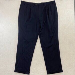Lauren Ralph Lauren Pleated Dress Pants Navy/Black 44W x 32L 100% Wool